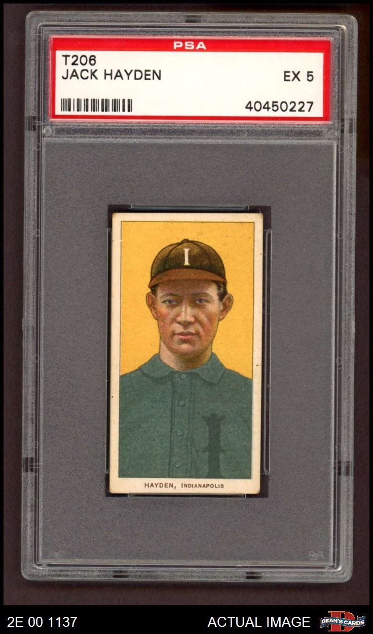 1909 T206 Jack Hayden American Association - Indianapolis PSA 5 - EX