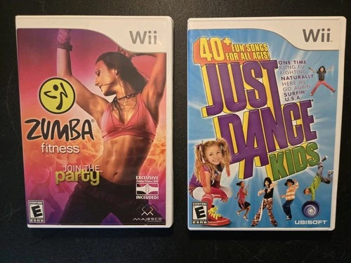 Just Dance Kids Nintendo Wii Zumba Fitness Two Game Lot Very Good Condition CIB