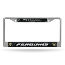 Pittsburgh Penguins License Plate Frame Chrome Printed Insert