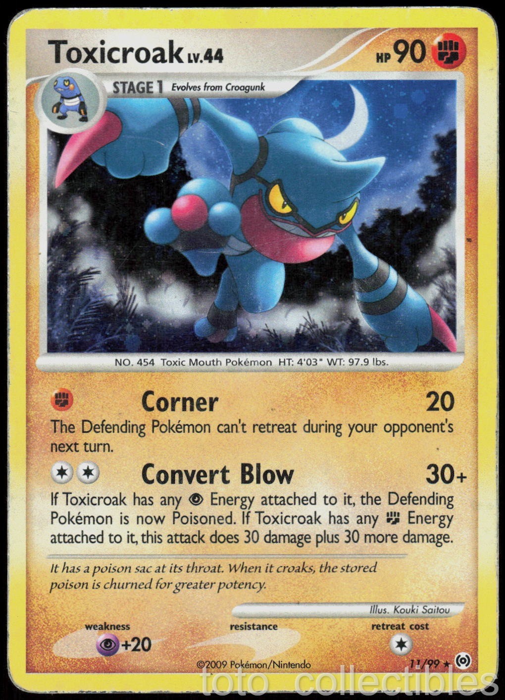 Toxicroak 11/99 Holo Rare Arceus Pokemon Heavily Played