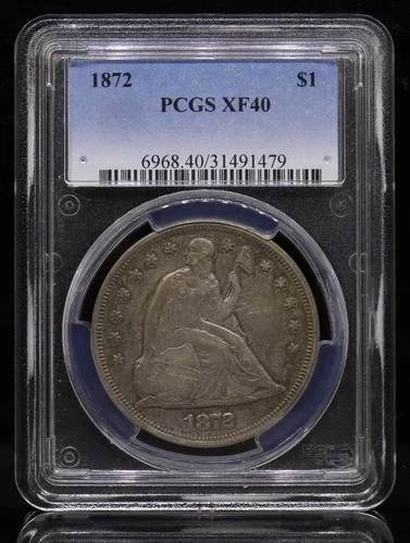1872 $1 Seated Liberty Dollar PCGS XF40