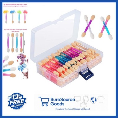 Dual Sided Eyeshadow Applicators 120PCS with Container for Makeup Application