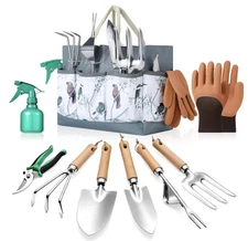 9-Piece Gardening Tools Set - Complete Gardening Kit with Heavy-Duty Stainless