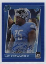 2021 Donruss Optic Rated Rookie Purple Prizm 15/25 Levi Onwuzurike #270 Auto 0c2