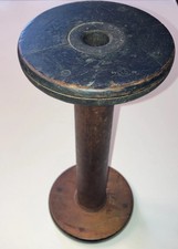 Large Primitive Wooden Spool. Approximately 11 1/4” Tall, 5” Wide