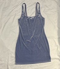 URBAN OUTFITTERS sz L MINI DRESS Blue Velour/Velvet Stretch