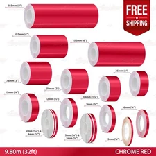 CHROME RED Roll PIN STRIPE Car Striping Line TAPE Decal Adhesive Vinyl Sticker