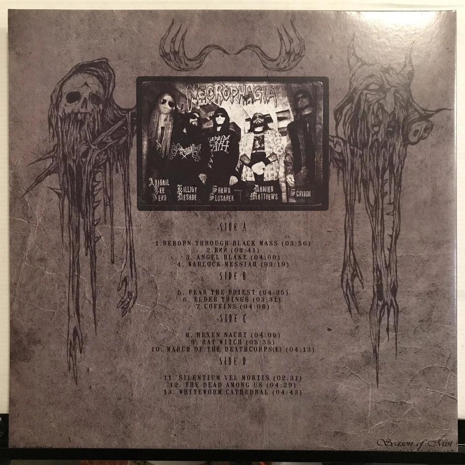 Necrophagia – Whiteworm Cathedral LP 2014 Season Of Mist [LTD RED Vinyl] NM/NM - Image 3 of 4