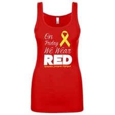 Women's On Friday We Wear RED Friday Yellow Ribbon Tank Top