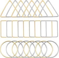 60pcs Earrings Beading Hoop Earring Finding Geometric Pendant White,Gold