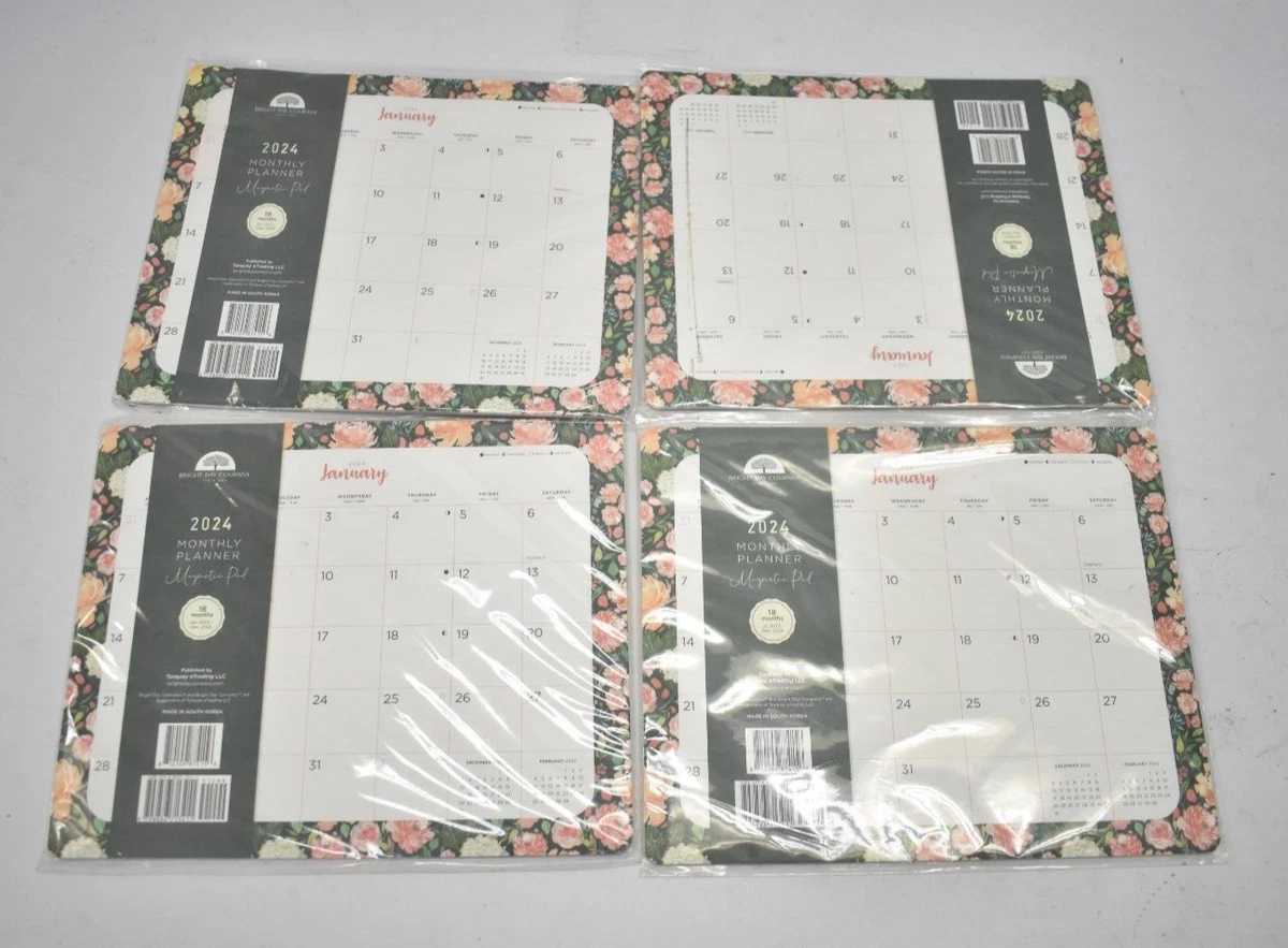 Lot of 4 Bright Day Calendars 2024 Magnetic Refrigerator Calendar 12 Month  | eBay