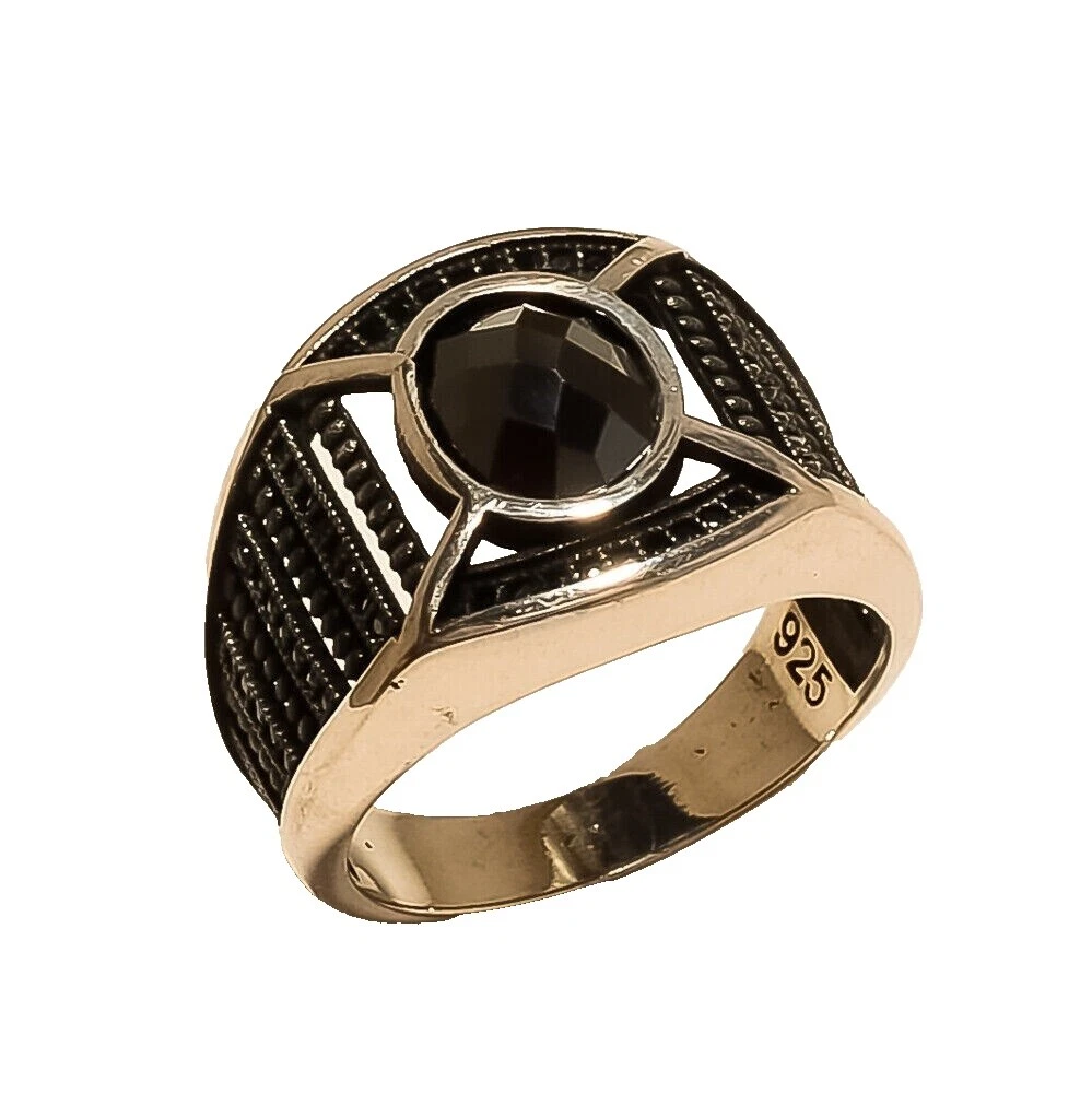 Anillos de Plata Cristal Anillo para Hombres 12