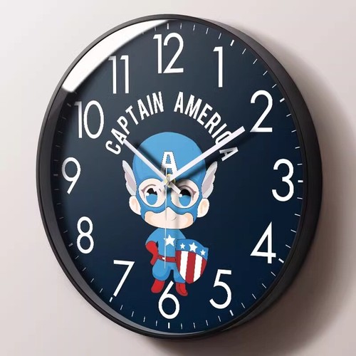 Spider-Man Iron Man Captain America Wall Clock Silent Continuous Second Hand - Picture 3 of 25