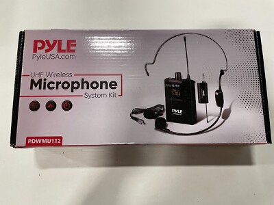 Pyle PDWMU112 Black Portable Professional UHF Wireless Microphone System Kit