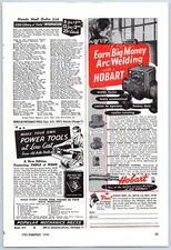 1946 Hobart Bros Vintage Ad Arc Welding Tool Equipment Trade School Education