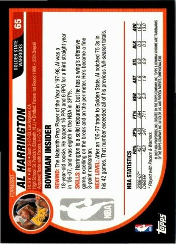 2007-08 Bowman Chrome Basketball -Pick Choose Your Cards  - Picture 55 of 117