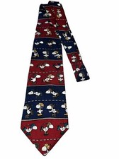 VTG Mens Dress Necktie 100% Silk Peanuts SNOOPY Made For Blades Skate USA MADE!