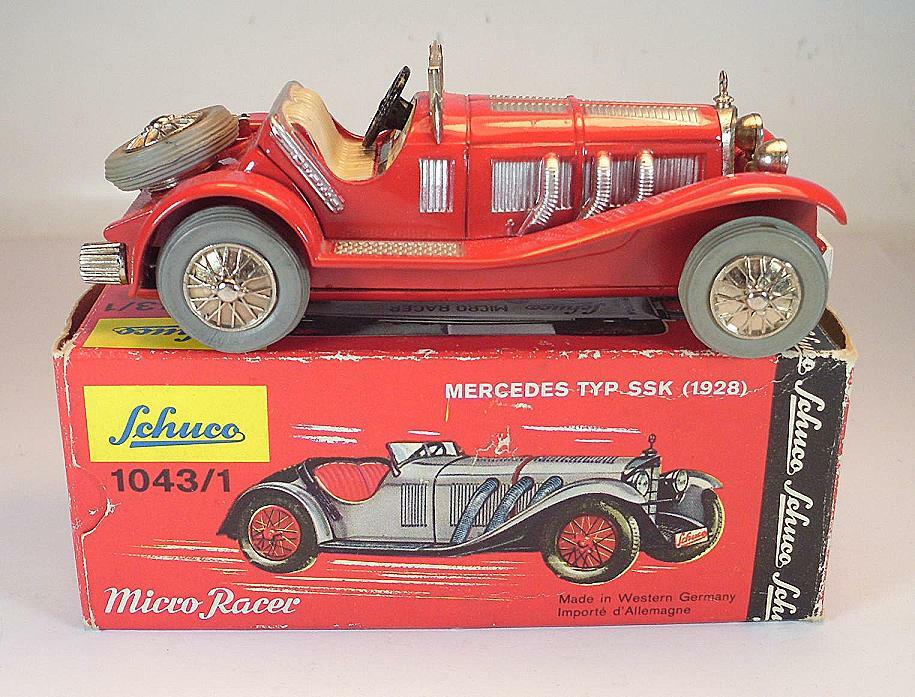 シュコー MERCEDES TYP SSK 1928 ヴィンテージミニカー Schuco Micro Racer 1043/1 Mercedes Typ SSK 1928 rot 60er Jahre OVP