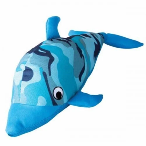 Grriggles Dog Blue Camo Dolphin Toy Toys Puppy Comfort 14" Large Tug Fetch New - Image 2 of 3