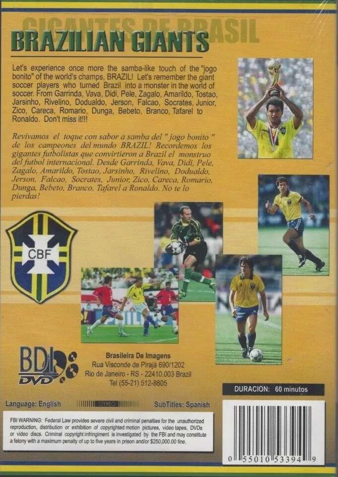 BRAZILIAN GIANTS, Gigantes De Brasil, Soccer (DVD, 60 Minutes