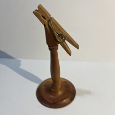 VTG Wooden Clothes Pin Note Photo Holder Folk Art Ozark Maid Prairie Grove Ar
