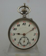 Schöne offene Herrentaschenuhr Stahl um/ab 1925 - TOPZUSTAND (67978)