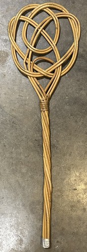 Vintage Rattan Gewebt Geflochten Geknüpft Teppich Rug Beater 30"H Keltisch Landhaus Boho - Bild 2 von 3