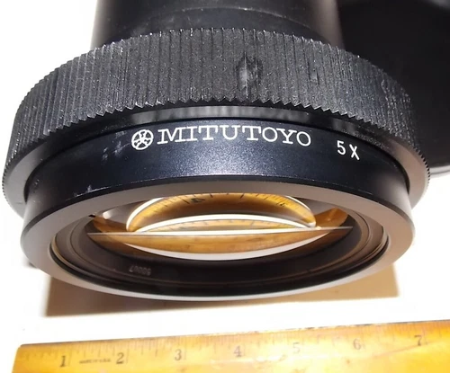 MITUTOYO 5X MAGNIFICATION PROJECTION LENS, SEE PHOTOS
