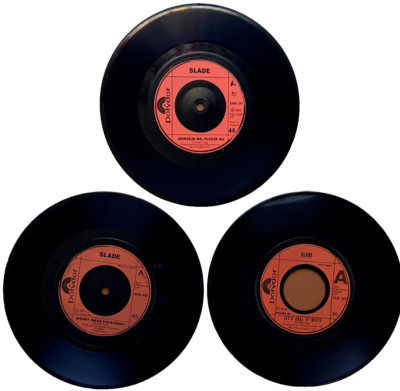 Slade  7'' RECORD  LOT - SKWEEZE ME/LETS CALL IT QUITS/MERRY XMAS  - UK PRESSINGS