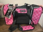 $138 Small Pet Carrier -  Designer Betsey Johnson PINK NEW w Tags TSA Approved 