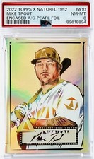 2022 Topps X Naturel 1952 Mike Trout Encased Art Card Pearl SP /#52 PSA 8 🔥Pop1