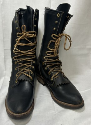 Vintage White's Danner ? Lace Up Logger Boots USA Black