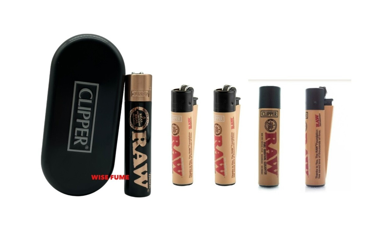 Clipper Raw rose gold Refillable full Metal Lighter+4pk RAW