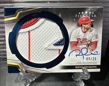2024 Rhys Hoskins Topps Five Star Game Used Jumbo Patch Autograph Blue 6/25