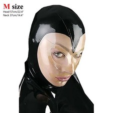 Latex Hood Open Eyes Mouth Rubber Mask for Catsuit Fetish Club Wear Cosplay