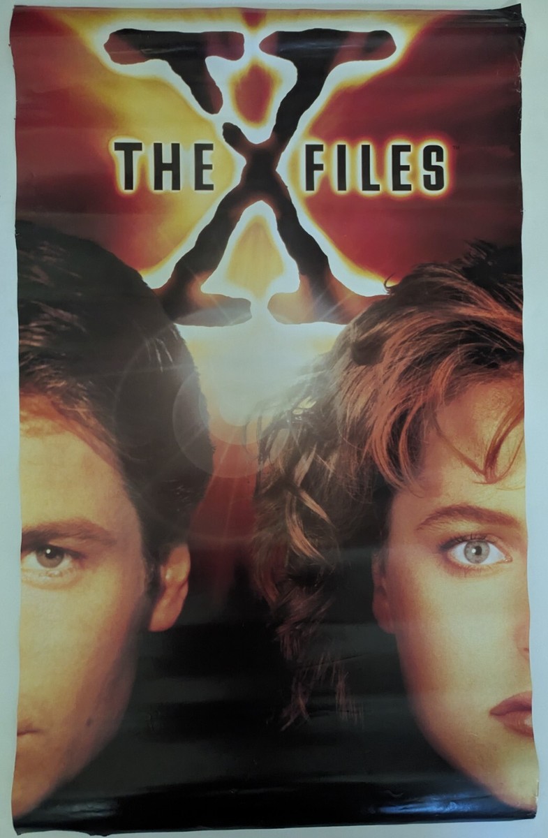 SCI FI POSTER ~ The X-Files Mulder and Scully 1995 Faces 21.5