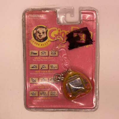 Giga Pets Compu Kitty Yellow NEW DAMAGED BOX Original 1997 71-612 Tiger Toys