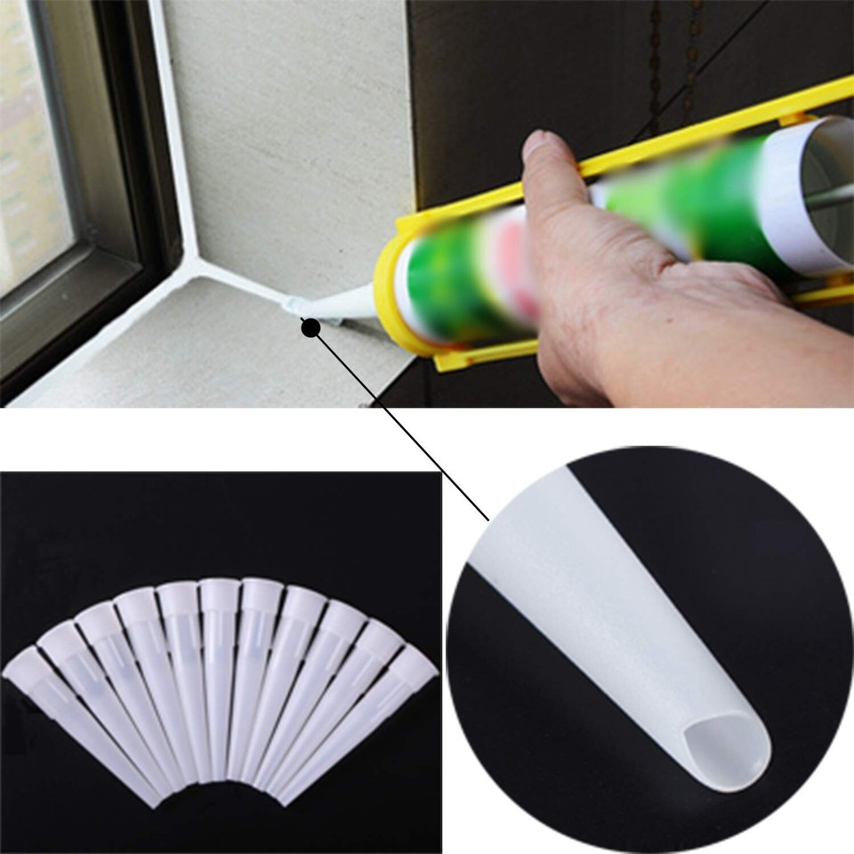 30 Plastic Caulking Gun extender Caulk Nozzle Tip Tool for Sausage