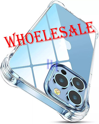 Wholesale Lot Shockproof Clear Case For iPhone 17 Pro Max 16 15 14 13 12 11 X 8