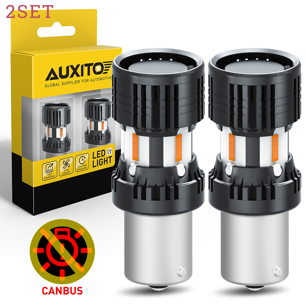 1156/bau15s LED Amber Yellow Turn Signal Parking DRL Side Marker Light Bulbs 4pc