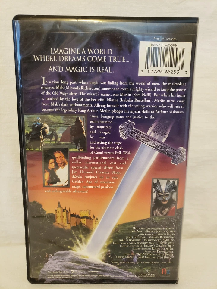 VHS Merlin The Most Magical Adventure of All Time Sam Neill John Gielgud - Image 3 of 4