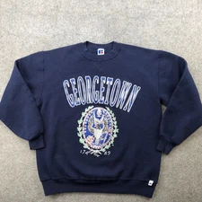 Vintage Georgetown Hoyas Sweatshirt Mens XL Made USA Russell Athletic NCAA 90s