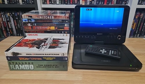 Sony DVP-FX820 Portable DVD/CD Player w/ 14+ Movies, Power Cord & Remote