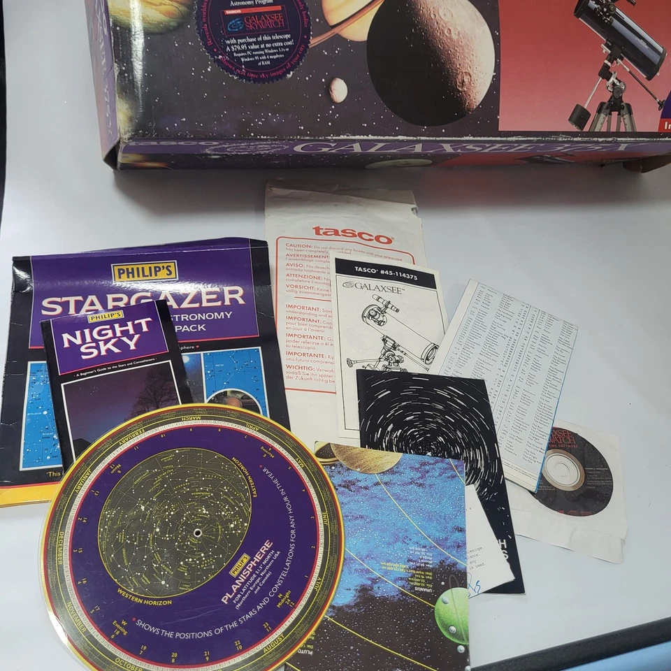 Tasco Galaxsee 375x 114 mm D/ F 500mm Telescope w/ Accessories Astronomy 🔭  - Image 3 of 4