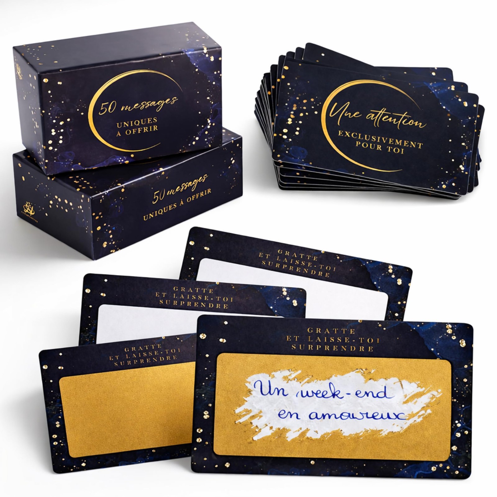 Jeu de cartes à gratter personnalisable pour briser la routine du couple et amis