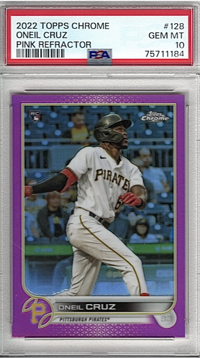 Oneil Cruz 2022 Topps Chrome Pink Refractor #128 PSA 10 GEM MINT