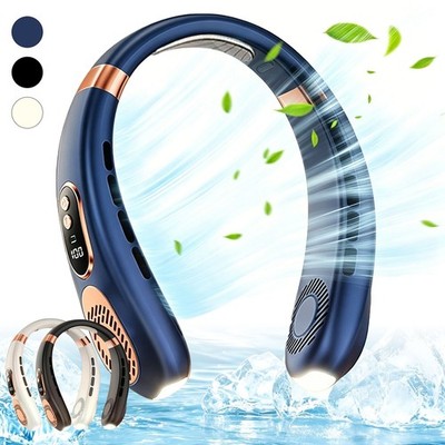 5-Speed Hanging Neck Fan Portable USB Rechargeable Bladeless With Cold Plate