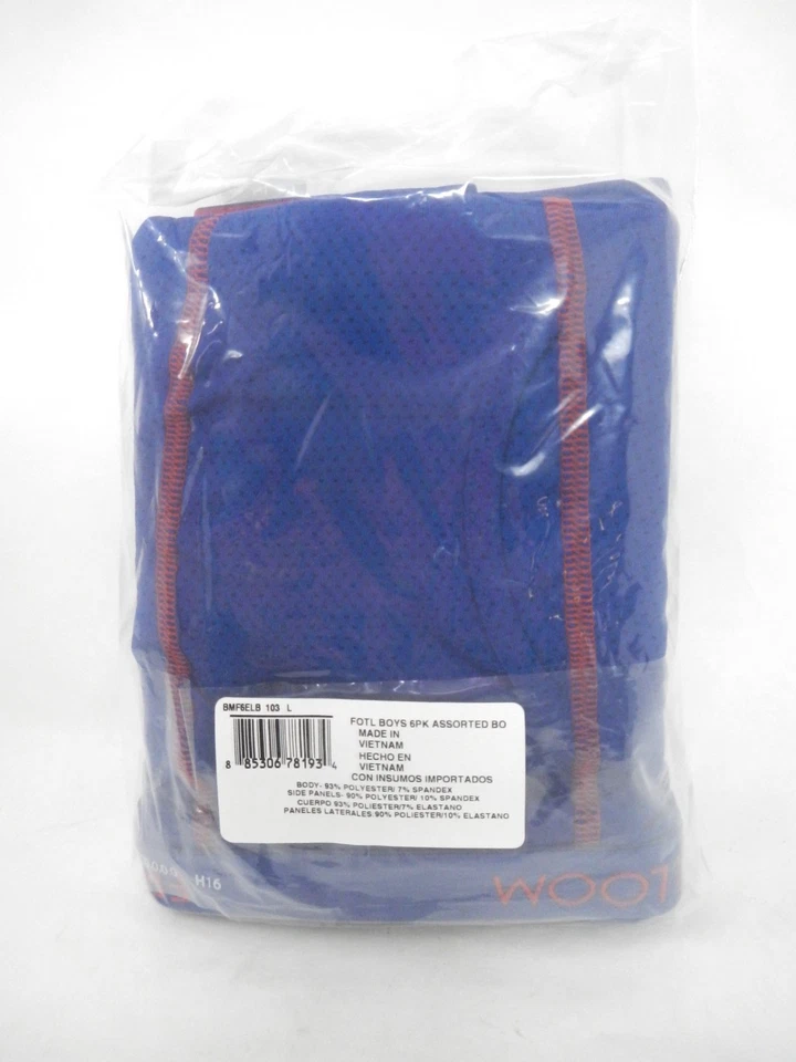Calzoncillos boxer Fruit of the Loom azul micro malla zonas flexibles laterales 6pk grandes 14/16 Foto 3 de 3
