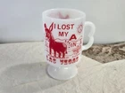 Vintage 1974 Milk Glass ~ I Lost My A$$ in Vegas Pedestal Coffee Mug Marked USA