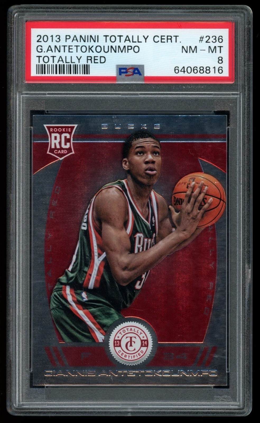 2013-14 Totally Certified Giannis Antetokounmpo Totally Red Rookie /99 PSA 8